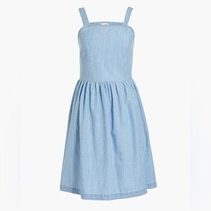J. Crew Chambray‎ Apron Dress Light Blue Smocked Back Size Small